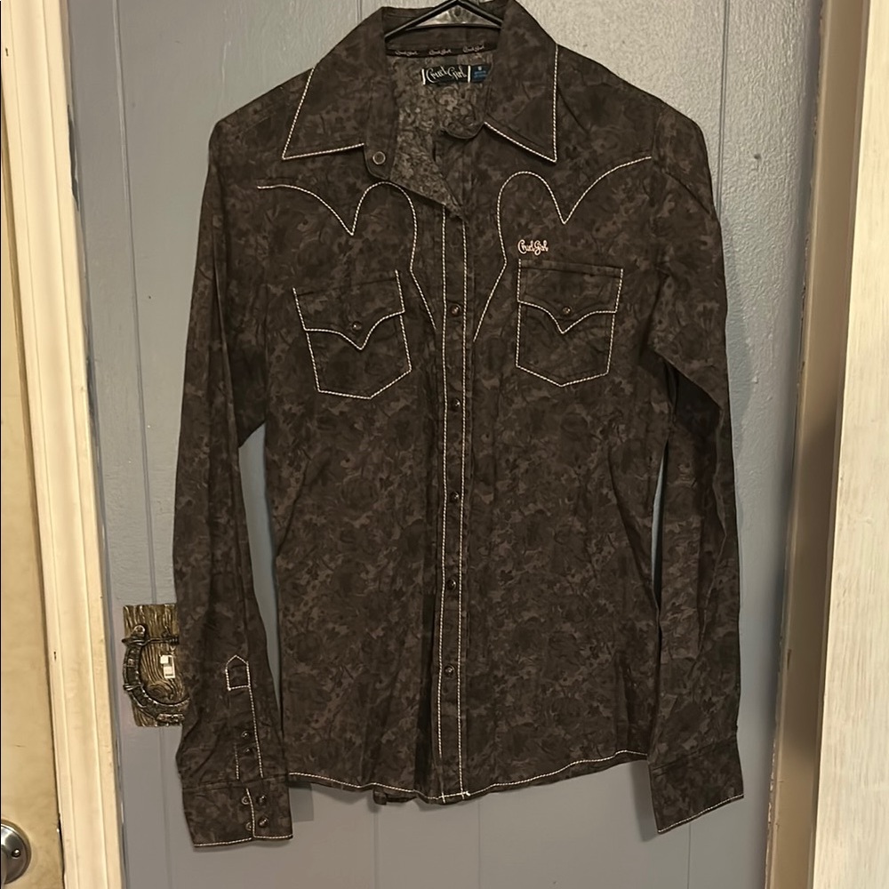 Cinch Dark Brown Western Shirt with White Accents